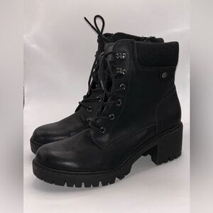 Women's Cushionaire Black Combat Boots